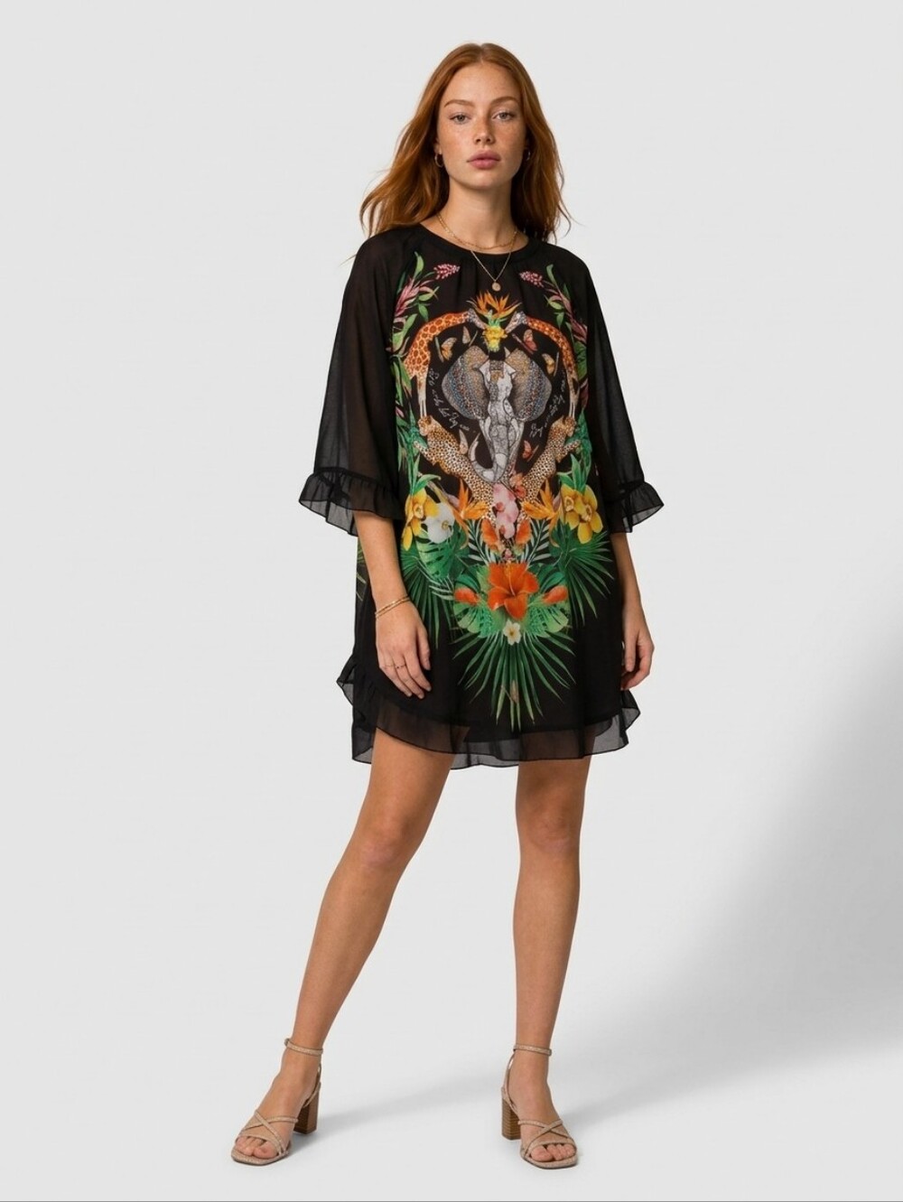 4Giveness Black Caftan Shirt -  M/L NWT